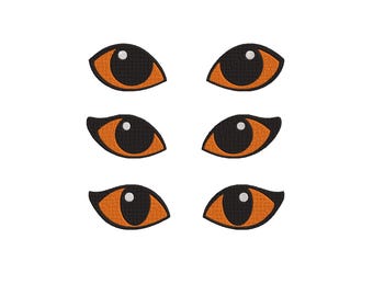 Cat Eyes Embroidery Design, Cat Eyes Mini Machine Embroidery Design, Cat Eyes Silhouette, Sleep Mask Cat Eyes Set Embroidery Files , 6 Sizes
