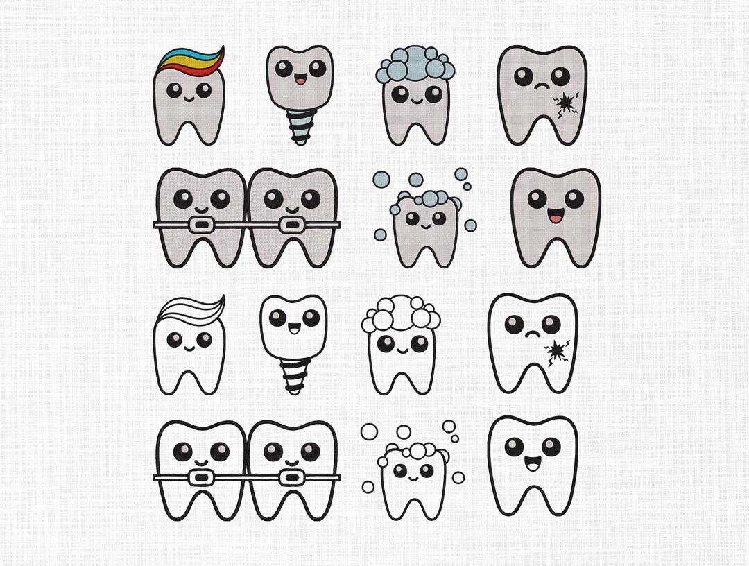 Cute Teeth Embroidery, Teeth Applique Embroidery, Fairy Teeth Design ...
