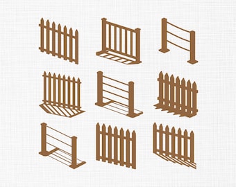 Wooden Fence Bundle Embroidery Design, Rustic Garden Fence Pattern, Fence Machine Embroidery File, Small Picket Fence,Fence Applique,6 Sizes