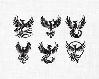 Phoenix Bird Bundle Embroidery Design, Firebird Embroidery, Fiery Phoenix Embroidery Design, Machine Embroidery Design Files, 6 Sizes