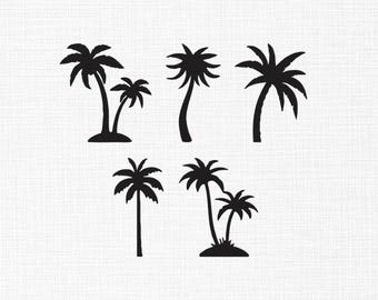 Palm Tree Silhouette Embroidery Design, Beach Tree Embroidery Design, Tropical Embroidery Design, Machine Embroidery Design Files, 6 Sizes