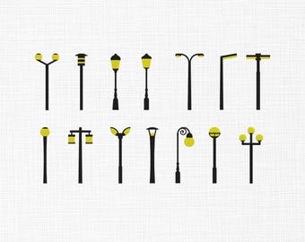 Street Light Bundle Embroidery Design, Streetlamps Embroidery Design, Lights Embroidery Design, Machine Embroidery Design Files, 6 Sizes