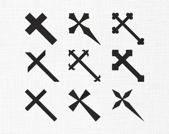 Christelijk kruis bundel borduurontwerp, Jezus kruis borduurontwerp, kruisborduurwerk, kruis religieuze machineborduurbestanden, 6 maten