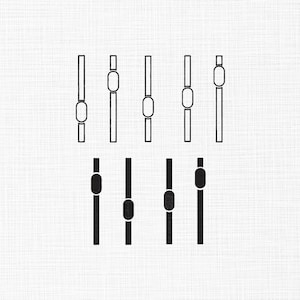 Sound Bar Embroidery Design, Volume Control Sliders Embroidery, Sliders Bar Silhouette Applique Machine Embroidety Design files, 6 Sizes
