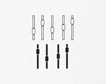 Pliki z haftem maszynowym do aplikacji na pasku dźwiękowym, suwaki regulacji głośności, 6 rozmiarów