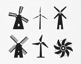 Windmill Embroidery Design, Farm Windmill Embroidery, Turbine Silhouette Design, Farmhouse Bundle Machine Embroidery Design files, 6 Sizes