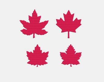Canada esdoornblad borduurwerk, Canadees symbool machineborduurbestand, rood blad borduurwerk ontwerp, 6 maten, Instant Download