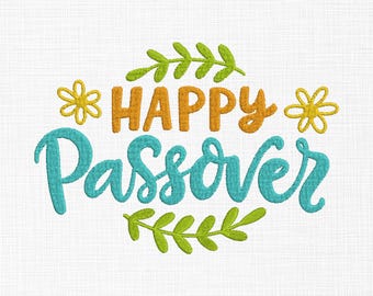 Happy Pesach-borduurontwerp, Happy Pesach-machineborduurontwerpbestanden, 5 maten