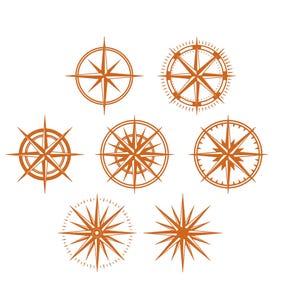 Kompassbroderidesign, Minikompassbroderi, Nautisk kompass, Kompasssymbol, Maskinbroderidesign, Nautiskt broderi, 6 storlekar