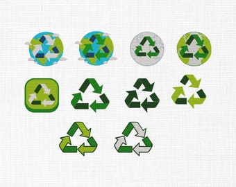 Recycling symbool borduurwerk ontwerp, mini recycling silhouet, recycle wereldbol machineborduurwerk, Instant Download digitaal, 6 maten