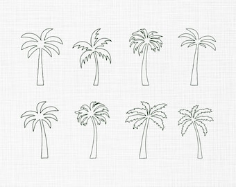 Palm Tree Applique Embroidery, Palm Tree Applique Design, Palm Tree Embroidery Beach Applique, Summer Applique, Island Applique, 6 Sizes