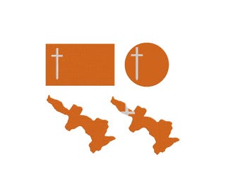 Hasan Jalalyan Flags and Maps Embroidery Design, Christian Flag Embroidery, Christian Insignia Machine Embroidery Design Files, 6 Sizes