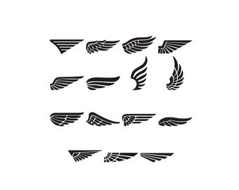 Wings Silhouette Machine Embroidery Design , Mini Wings Embroidery, Wings Bundle Machine Embroidery Pattern,Instant Download Digital,7 Sizes