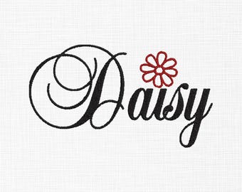 Madeliefje bloemenborduurontwerp, madeliefje tekstborduurwerk desoign, madeliefje woorden borduurontwerp, madeliefje machine borduurwerk ontwerpbestanden, 6 maten