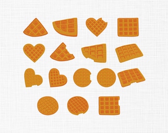 Borduurontwerp Belgische wafel, borduurontwerp ontbijtwafel, borduurmotief wafelvormen, machineborduurbestanden wafels, 6 maten