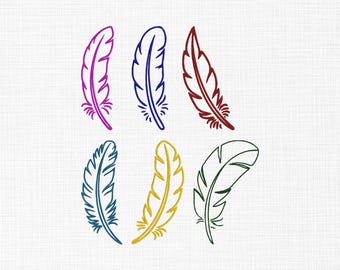 Feather Applique Set Embroidery Design, Feather Tribal, Feather Mini Embroidery Design, Feather Machine Embroidery Design Files, 5 Sizes