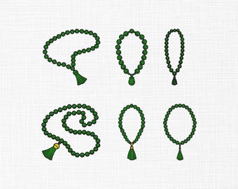 Rosary Prayer Embroidery Design, Muslim Tasbeeh Embroidery Design, Muslim Rosary Embroidery, Islamic Machine Embroidery Files, 6 Sizes