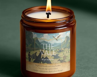 Vela del Valle, Vela inspirada en el dragón de la Cuarta Ala, Regalo para lectores de fantasía, Vela para amantes de los libros, Vela del Valle de Basgiath, Decoración literaria