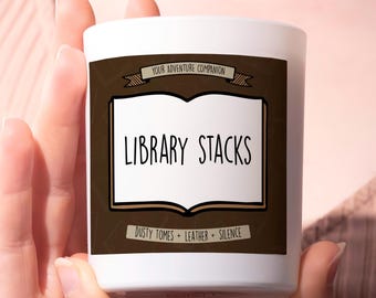 Library Stacks Candle – Book Lovers Gift, Bookish Candle for Readers, Cosy Reading Nook Candle for Booky People