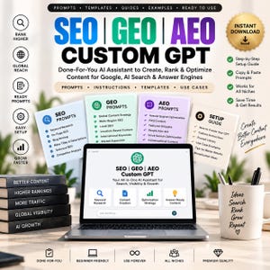 SEO Content Optimization Toolkit Search Ranking Prompts, AI Content Writer, Keyword Research, Answer Engine, Digital Marketing Template