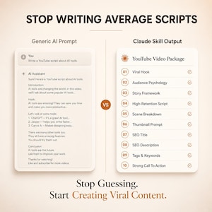 Claude AI, Claude Skill, Claude Prompt, AI Prompt, YouTube Script, Script Writer, YouTube SEO, Viral Hook, Thumbnail AI, AI Content, YouTube AI, Prompt Pack, AI Workflow
Claude AI, Claude Skill, Claude Prompt, AI Prompt, YouTube Script, Script Writer, YouTube SEO, Viral Hook, Thumbnail AI, AI Content, YouTube AI, Prompt Pack, AI Workflow
Claude AI, Claude Skill, Claude Prompt, AI Prompt, YouTube Script, Script Writer, YouTube SEO, Viral Hook, Thumbnail AI, AI Content, YouTube AI, Prompt Pack,