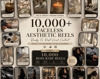 10,000+ Faceless Reels Bundle Boss Babe Videos, PLR MRR Content for Instagram, TikTok & YouTube Shorts, HD Digital Download
