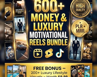 600+ Luxury Lifestyle Motivational Reels | Viral Instagram & TikTok (Digital Download)