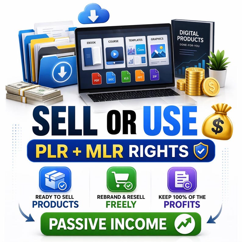 100 Million+ Digital Products Bundle | PLR MRR for Passive Income - Etsy