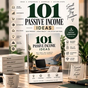 Gids met 101 ideeën voor passief inkomen voor beginners | Ideeën voor bijverdiensten, online bedrijven, online geld verdienen, online geld verdienen met digitale producten