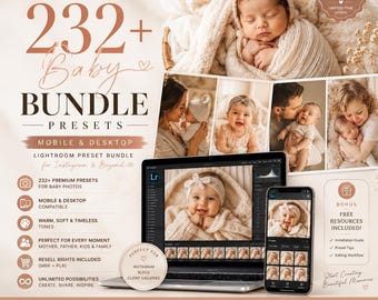 232+ BABY Bundle Presets - Mobile and Desktop - Lightroom Preset Bundle for Instagram - Best Deal - Warm, Kids, Father, Mother Photo Filter