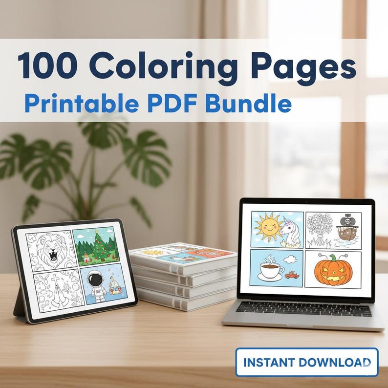 500+ Kids Coloring Book Bundle | Printable Coloring Pages PDF Preschool Activity Pack | Animal Nature Educational Worksheet Digital Product image 16