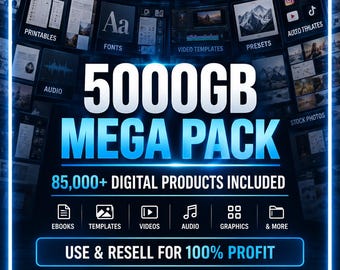 5000GB Digital Mega Bundle – PLR MRR Assets, Templates, eBooks, Courses, Business & Marketing Resources, Instant Download Library