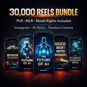 Pacote de 30 mil Reels | Reels do Instagram, pacote de Reels, conteúdo sem rosto, pacote de vídeos, pacote de conteúdo, Reels virais, pacote de Reels, crescimento em mídias sociais