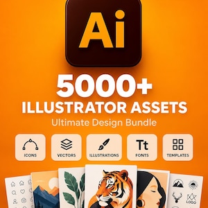 5000+ Illustrator Assets Bundle | Logo Kit, Vector Icons, UI Elements (AI Files)
