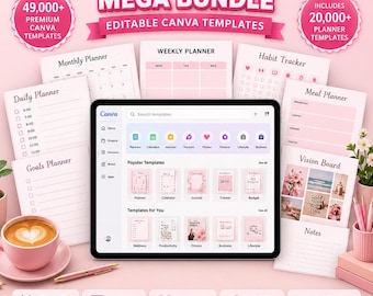 49,000+ Digital Planner Bundle 2026–2028 | Canva Templates | GoodNotes Notability, Canva editable templets, Digital Product Mrr plr Resell