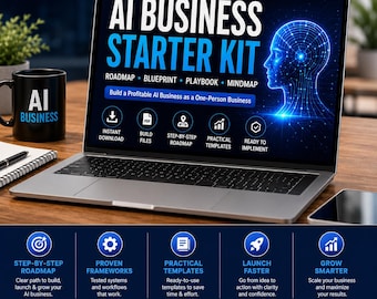 Ai Business Starter Kit | Ai Agency Blueprint, Ai Business Roadmap, Ai Playbook, Business Templates, Solopreneur Guide, Digital Download PDF