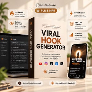 Claude Viral Hook Generator Skill, AI Hook Generator, YouTube Hook Writer, Instagram Reels Hooks, TikTok Hook Creator, Content Hooks