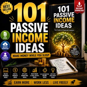 101 Passive Income Ideas PDF | Make Money While You Sleep | Online Business Guide | Financial Freedom eBook | Digital Download image 1