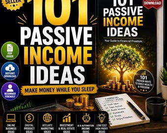 101 Passive Income Ideas PDF | Make Money While You Sleep | Online Business Guide | Financial Freedom eBook | Digital Download