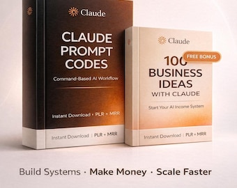 Claude AI Prompt Codes System, Business Ideas, Make Money Workflow (Digital Download)