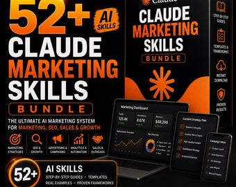 Claude Marketing Skills Bundle, Claude AI Skills, Marketing Prompts, AI Marketing Tools, SEO Marketing, Sales Prompts, Growth Marketing