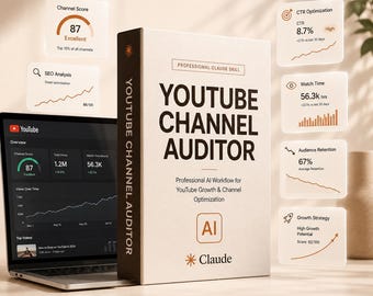 Claude AI YouTube Channel Auditor Skill, Seo Growth Strategy, Claude AI, Claude Skill, YouTube Audit, Channel Audit, YouTube Seo, AI Auditor