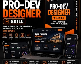 Claude Pro Dev Designer Skill | AI Website & App Development Prompt | Landing Page UI UX Design Assistant | Full Stack Web Developer Calude