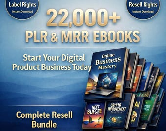 22,000+ PLR MRR Ebooks Bundle – Resell, Private Label Digital Products
