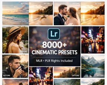 Pacchetto di oltre 8000 preset professionali per Lightroom, download digitale. Editing video, preset per Lightroom, filtri fotografici, pacchetto di preset, preset Moody per PC.