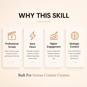 Claude Youtube Script Writer Skill, AI Prompt System, Youtube Script ...