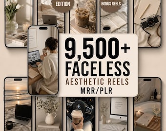9000 Faceless Reels Bundle, Luxury Aesthetic Videos for Instagram & TikTok, PLR MRR Content Library aceless reels, aesthetic reels, faceless