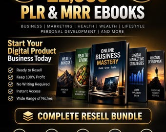 22,000+ PLR eBooks Bundle – MRR Bundle, Digital Products, Resell Rights, Private Label eBook Library, Business eBooks Download