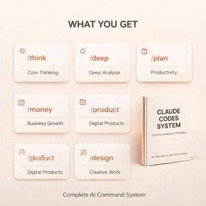Claude AI prompts, AI prompt guide, digital download PDF, AI productivity tool, prompt engineering, content creator AI, ChatGPT prompts, AI business tools, freelancer digital tools, AI course download, productivity system, AI writing guide, make money AI