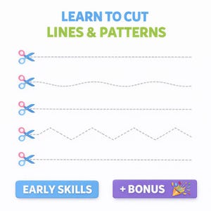 Scissor Skills Cutting Worksheets, Preschool Fine Motor Activity (PDF Download) image 18